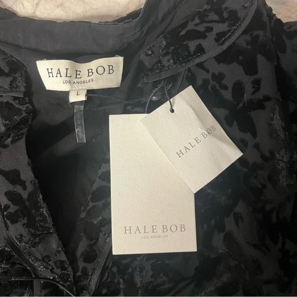 HALE BOB Heloise Solid Velvet Burnout Maxi Dress Womens Size Large NEW NWT - Picture 11 of 15